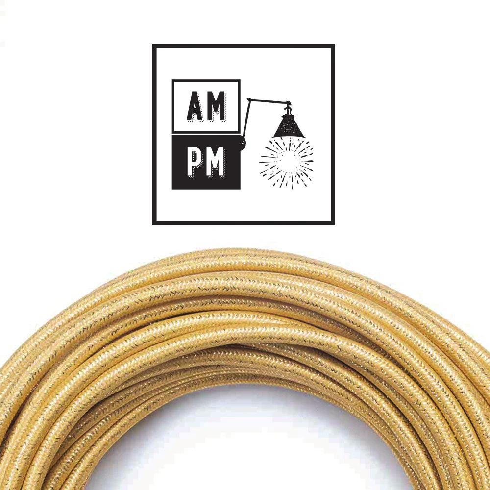 Fil-électrique-recouvert-de-tissus-rayonne-scintillante-PMS7407-or