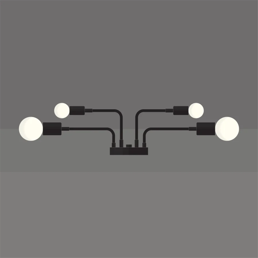 Mid-century-ceiling-wall-sconce-luminaire-Tristan-A5K070-Black