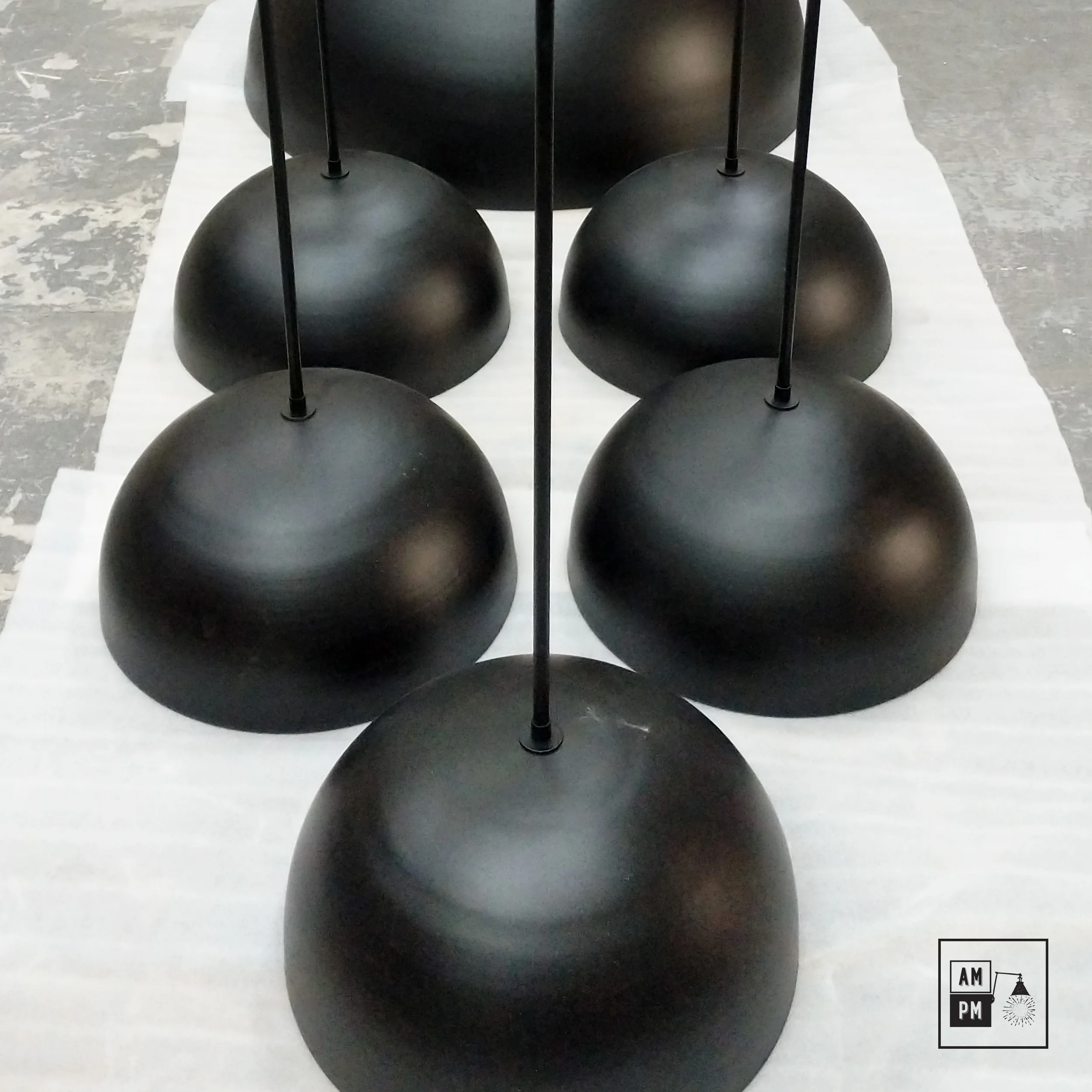 Mid-century-dome-Hemisphere-18-Satin-Black