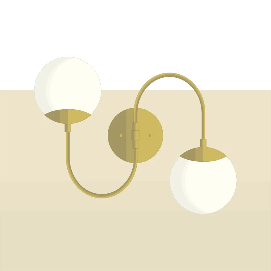 Mid-century-collection-wall-luminaire-Sussudio-A8K087-Brass