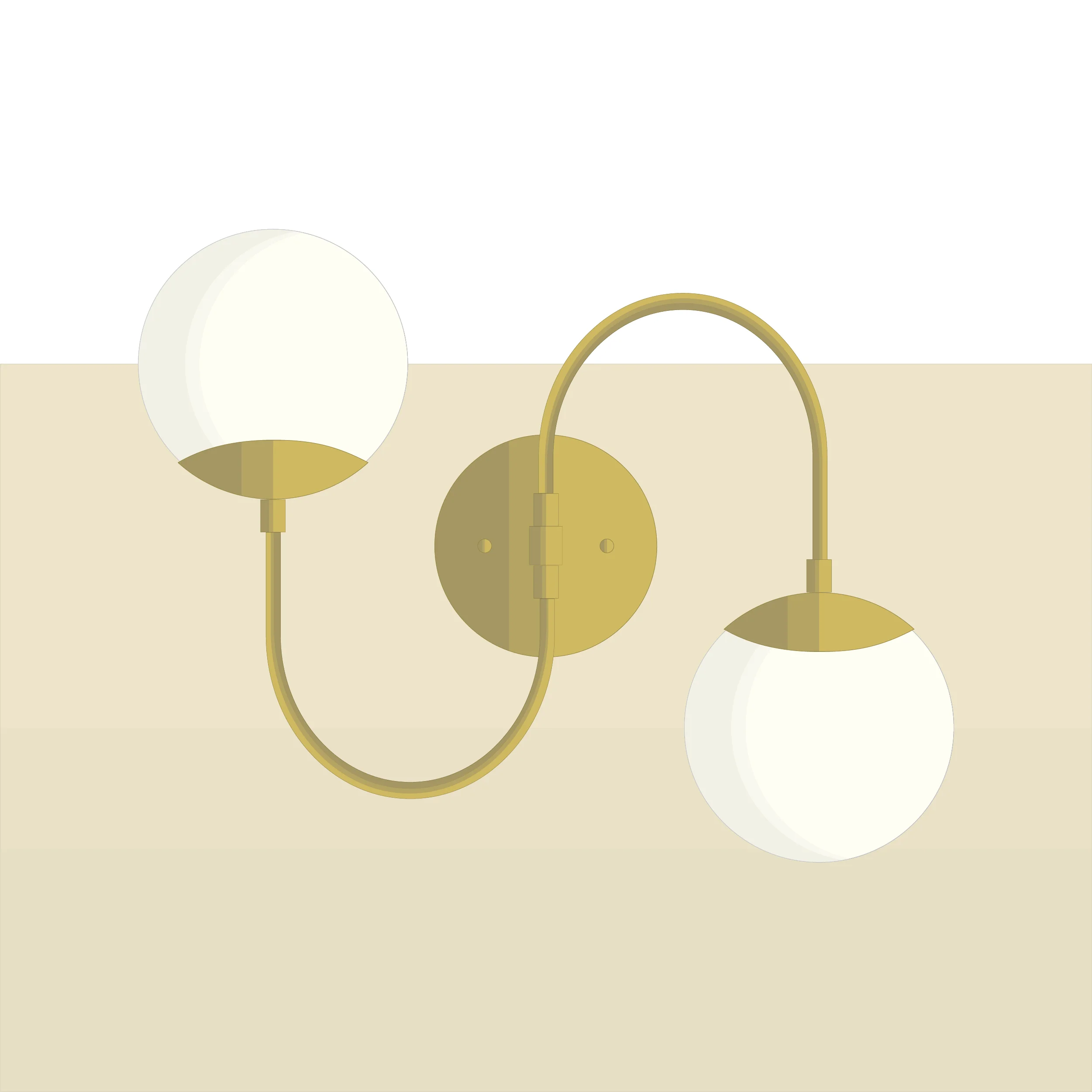 Mid-century-collection-wall-luminaire-Sussudio-A8K087-Brass