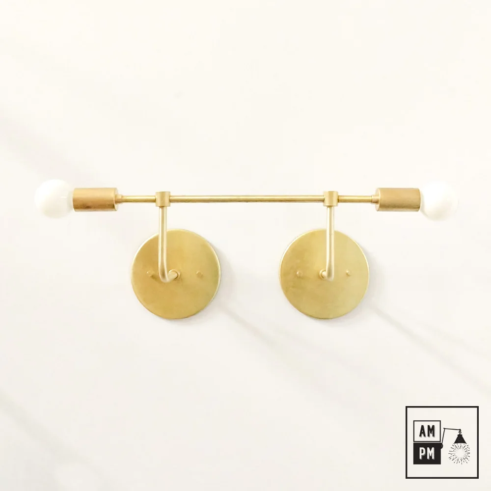Mid-century-wall-sconce-Double-Trouble-A4K066-Raw-Brass-1