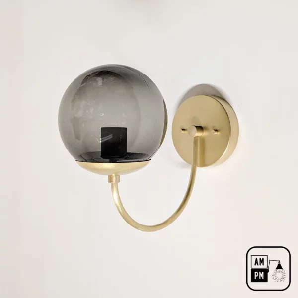 Mid-century-wall-sconce-Don-Juan-A7M040-Brushed-Brass-Smoke-1