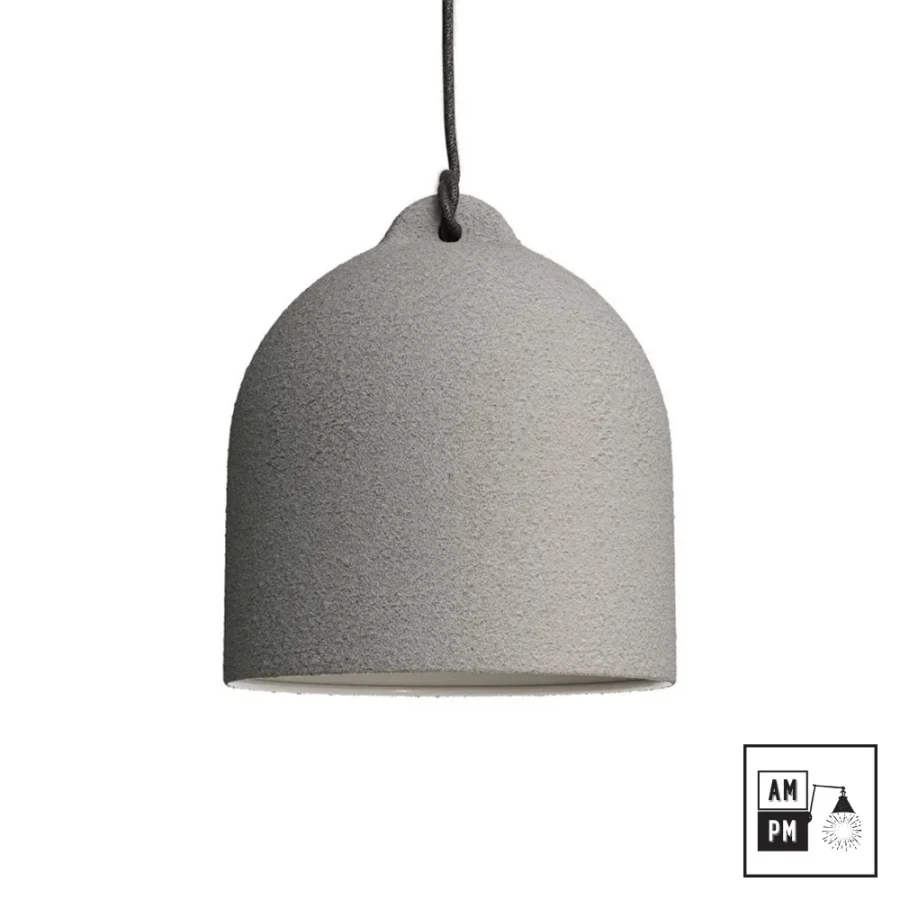 Organic-ceramic-medium-bell-pendant-lamp-Bella-A3S027-textured-concrete