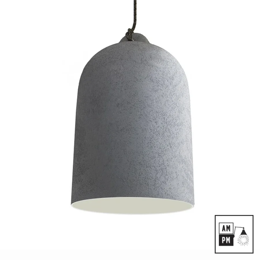 Organic-ceramic-oversized-bell-pendant-lamp-Bella-A3S027-textured-concrete