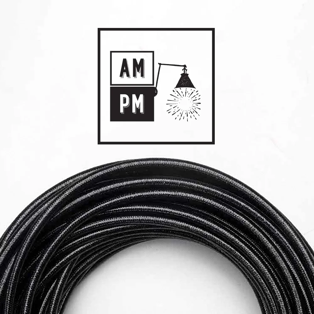 Metallic-rayon-cloth-covered-electrical-wire-PMSBlack-Black