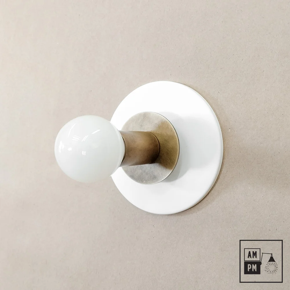 Mid-century-ceiling-wall-sconce-prospector-A3K054-Matte-White-Antique-Brass-2