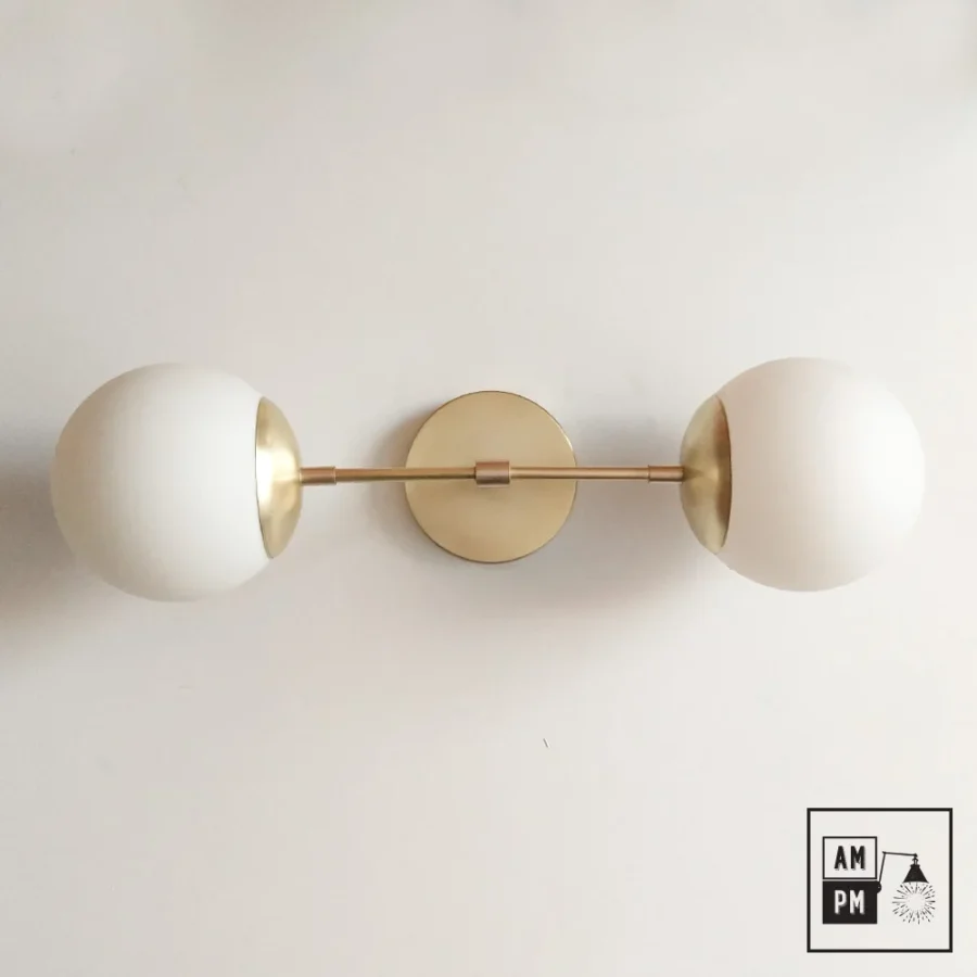 Luminaire-plafonnier-mural-collection-Mid-century-Bubble-A5K072-Laiton-Brossé