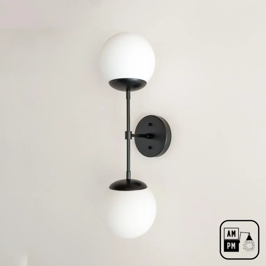 Luminaire-plafonnier-mural-collection-Mid-century-Bubble-A5K072-Noir-Mat-1