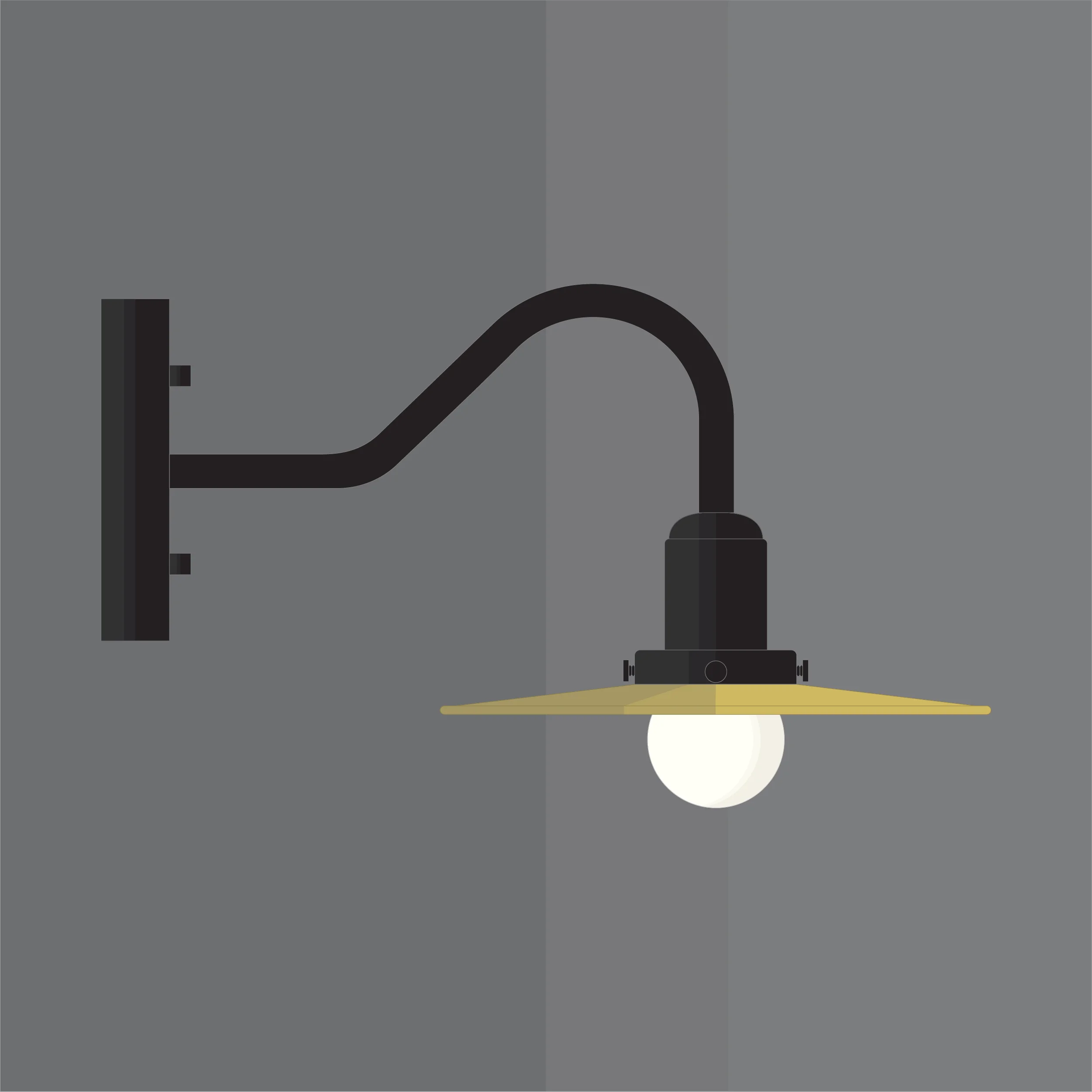 Mid-century-collection-wall-lamp-X-Files-A3K002-Black-Brass