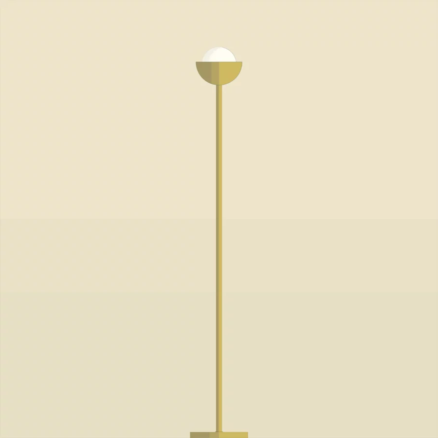Lampe-branchable-plancher-autoportante-collection-Mid-century-A9P021-Laiton