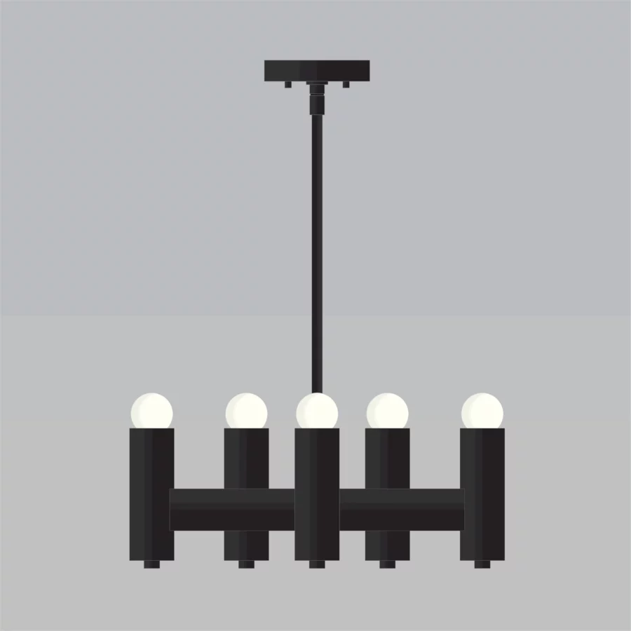 Chandelier-fixe-collection-Mid-century-HDCP-A9C004-Noir