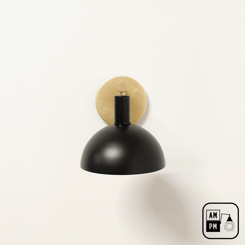 Mid-century-wall-sconce-CNVS-A10W218-Brushed-Brass-Black