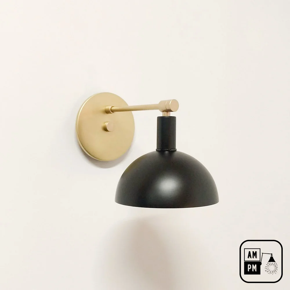 Mid-century-wall-sconce-CNVS-A10W218-Brushed-Brass-Black