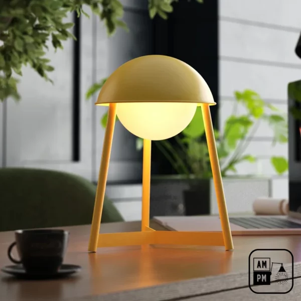 Lampe-de-table-sans-fil-Mid-century-moderne-Helmet-A10B000-Jaune-1